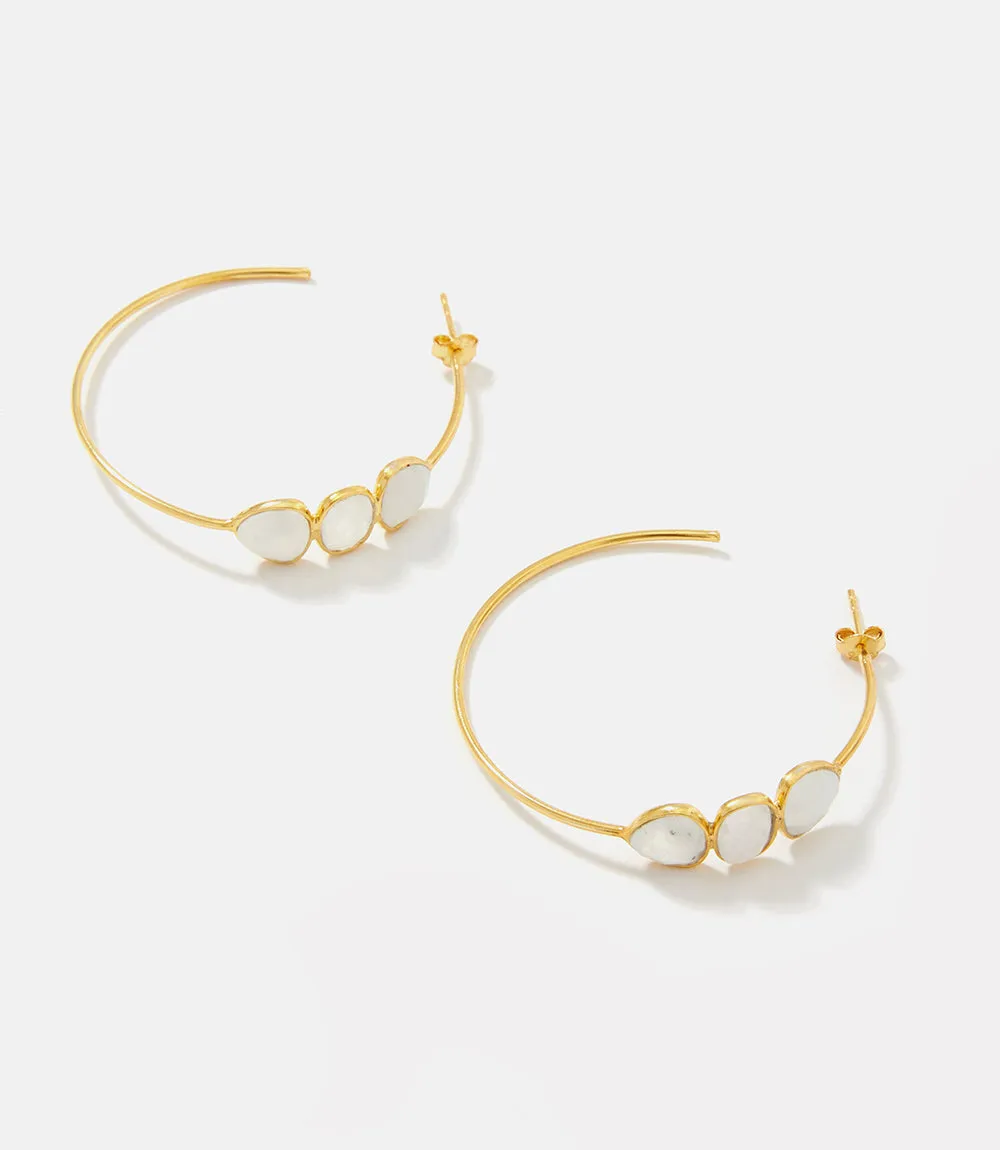 Gemstone Hoop Earrings