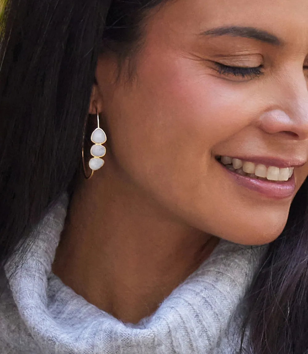 Gemstone Hoop Earrings