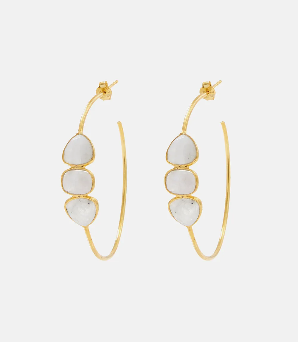 Gemstone Hoop Earrings