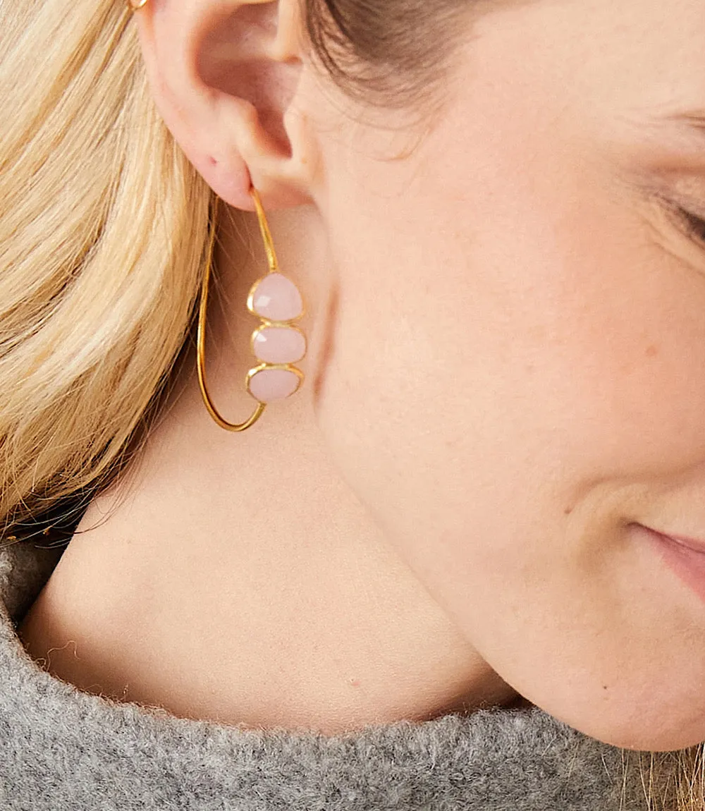 Gemstone Hoop Earrings