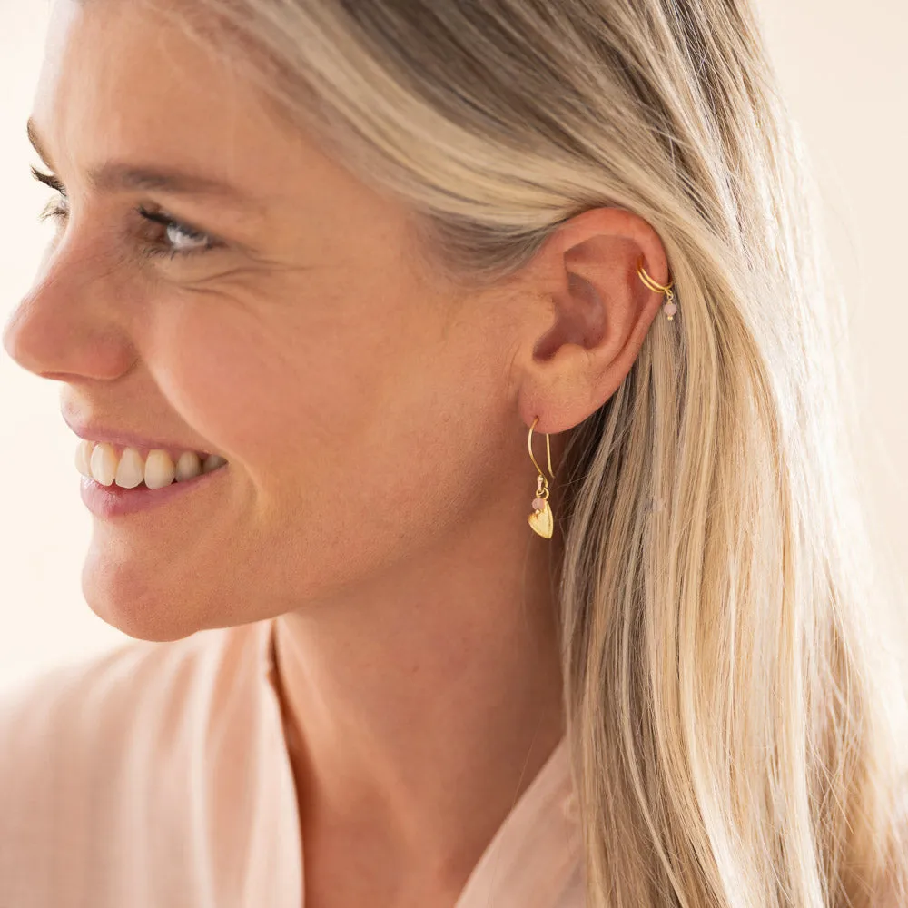 Generous Rose Quartz Earrings Gold Plated