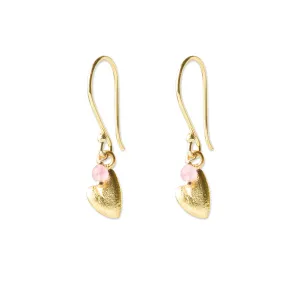Generous Rose Quartz Earrings Gold Plated