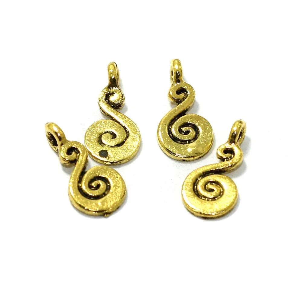 German Silver Charms Golden 15x07mm