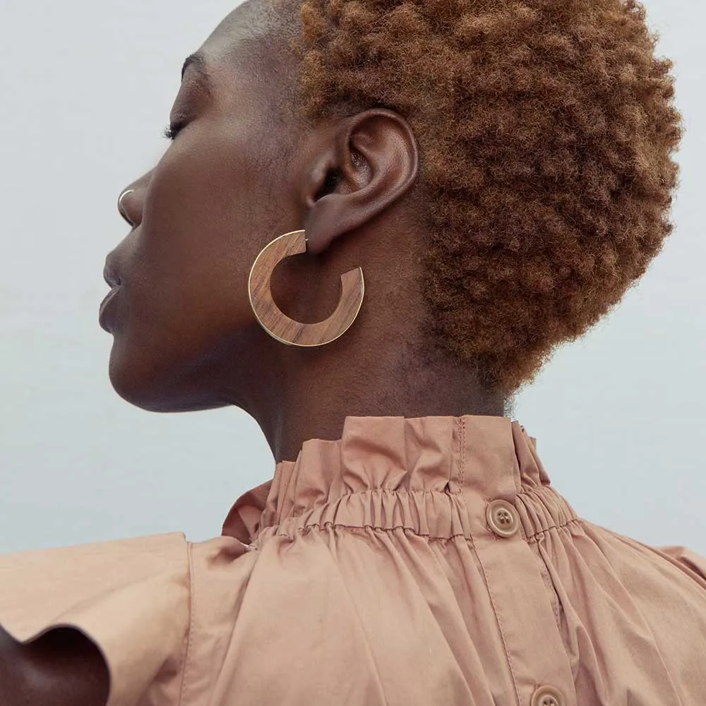 Gilded Paddle Hoop Earrings