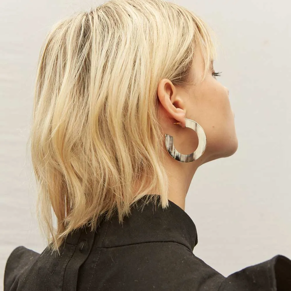 Gilded Paddle Hoop Earrings
