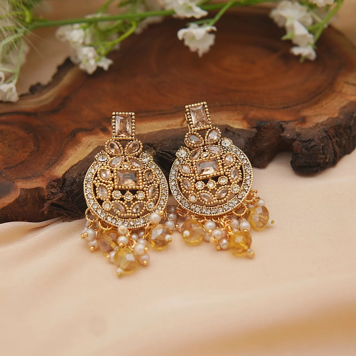 Glittering Gemstone Earrings