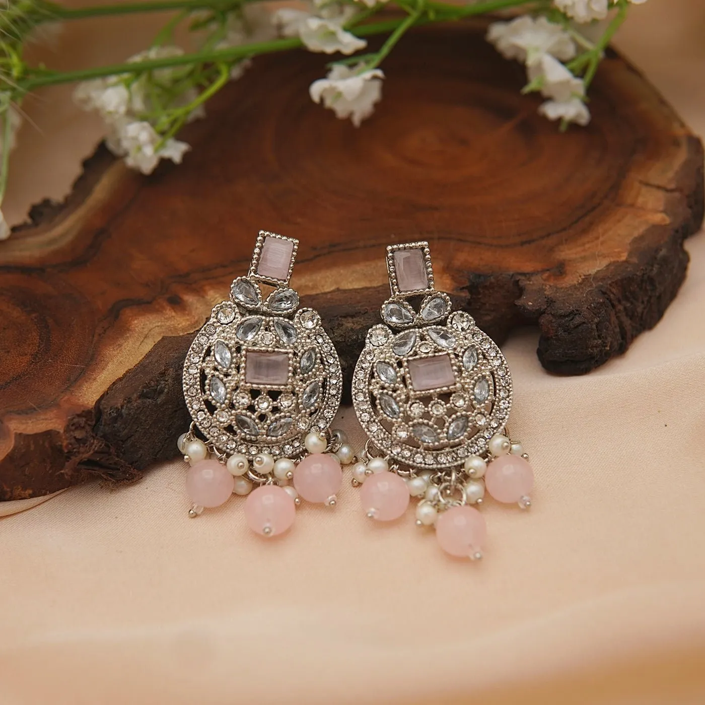 Glittering Gemstone Earrings
