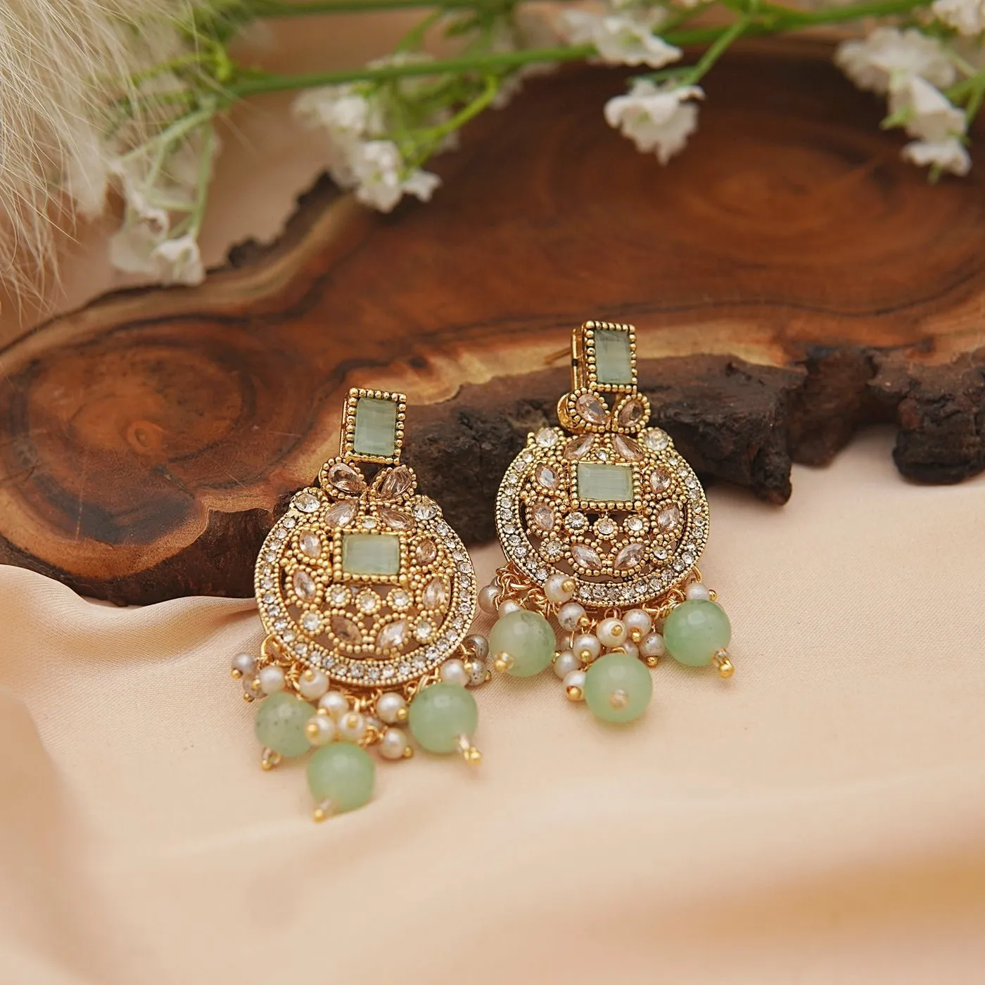 Glittering Gemstone Earrings