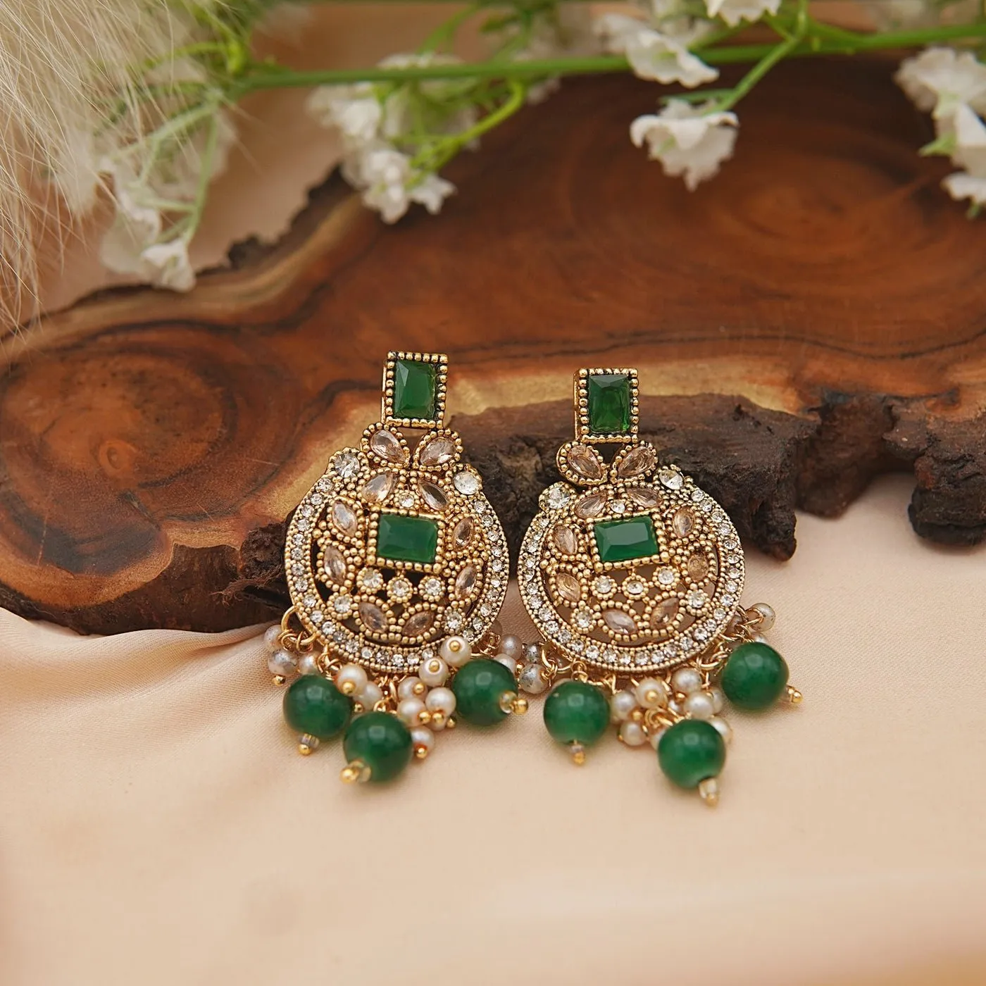 Glittering Gemstone Earrings