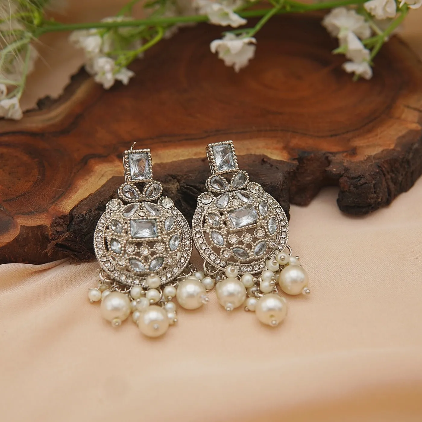 Glittering Gemstone Earrings