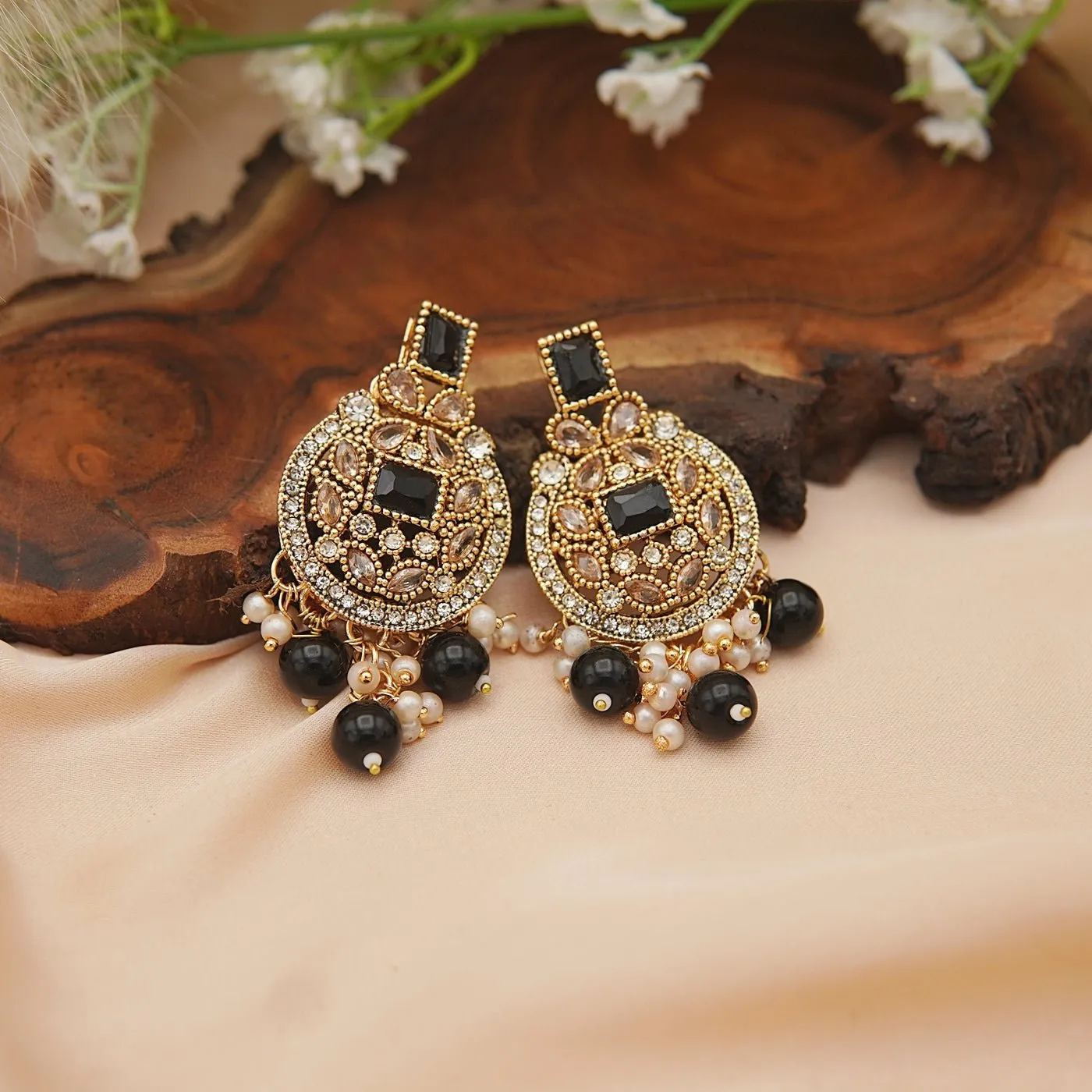 Glittering Gemstone Earrings
