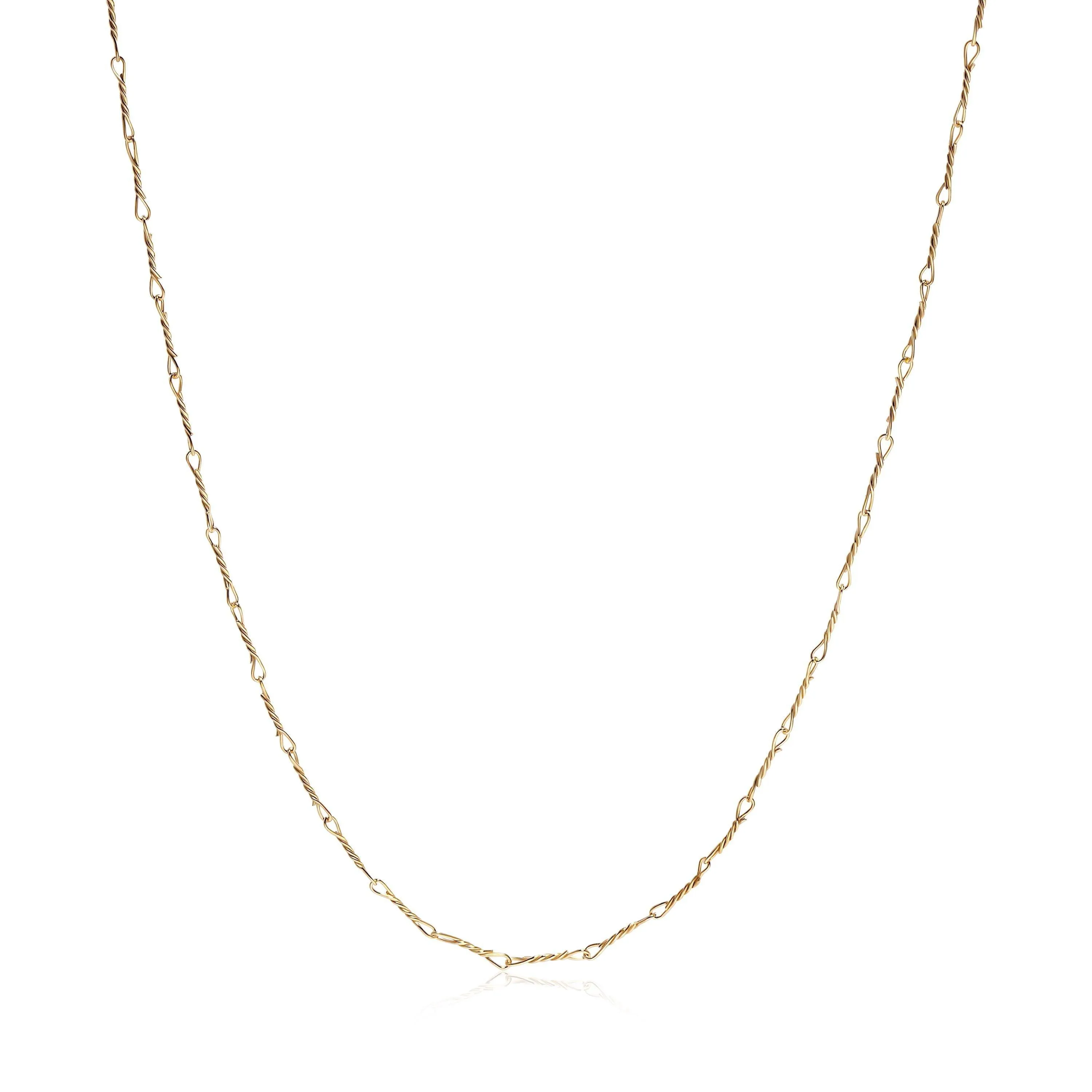 Gold Dainty Twist Layering Chain Necklace - 18K Gold Vermeil