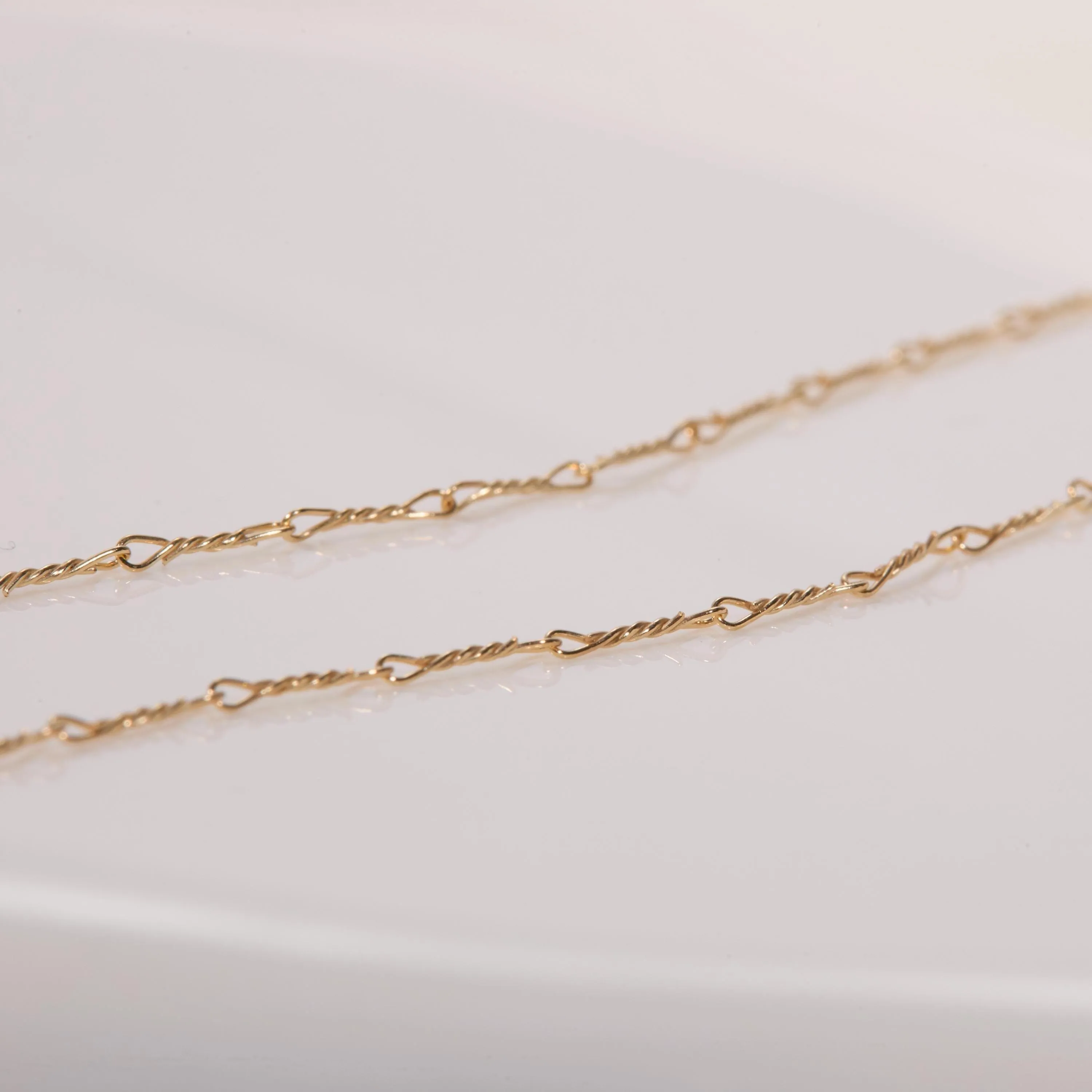 Gold Dainty Twist Layering Chain Necklace - 18K Gold Vermeil