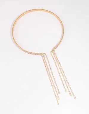 Gold Diamante Tassel Choker