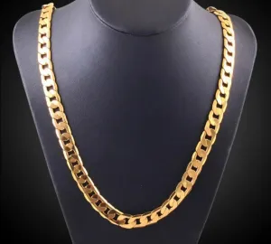 gold Necklaces Silver color Classic 8MM sideways chain Wedding party