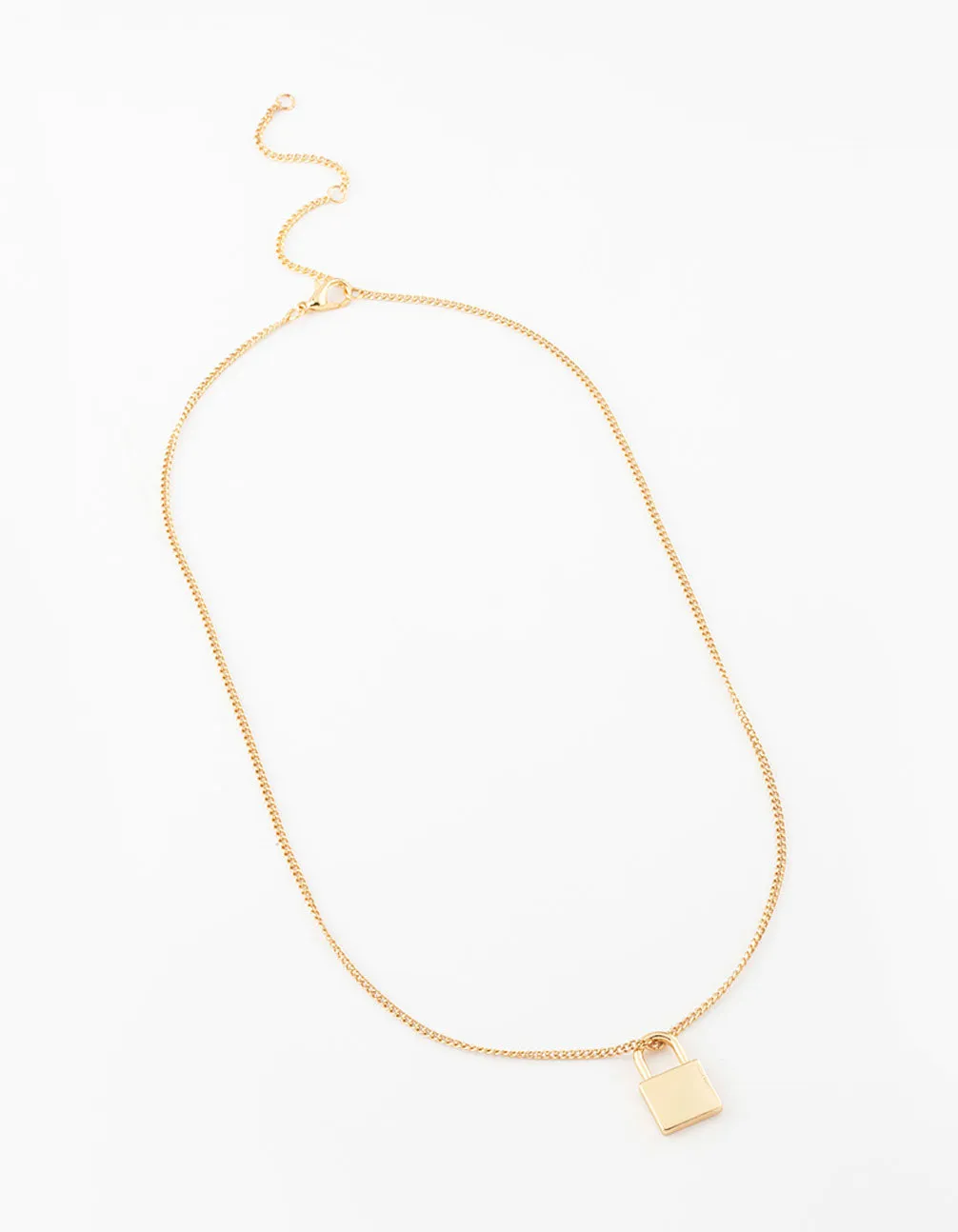 Gold Plated Padlock Short Necklace