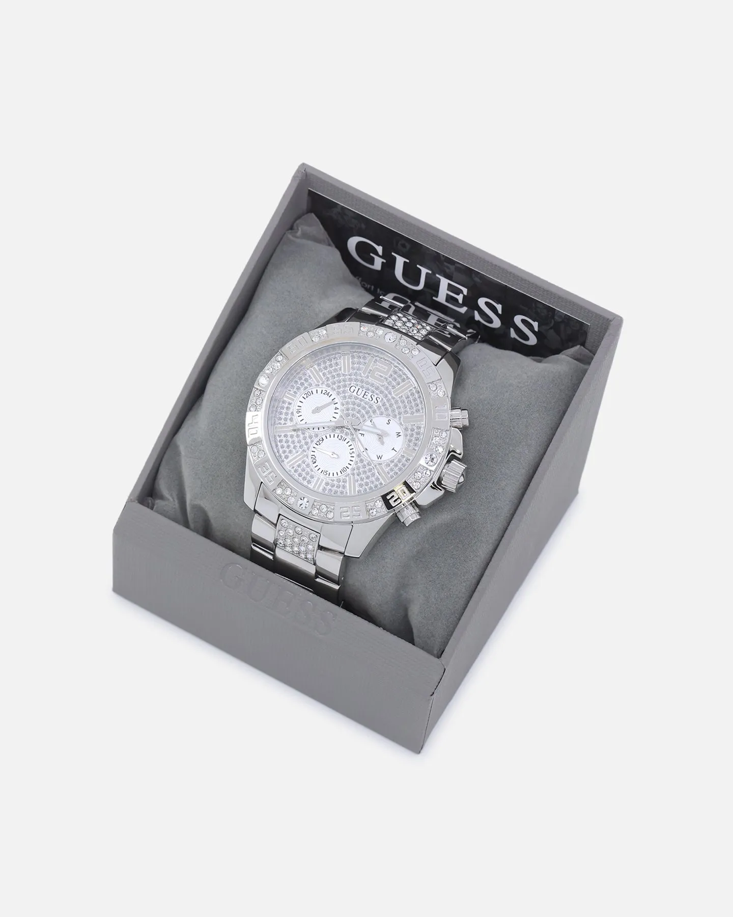 Guess Mainline Majesty Crystal Watch Silver