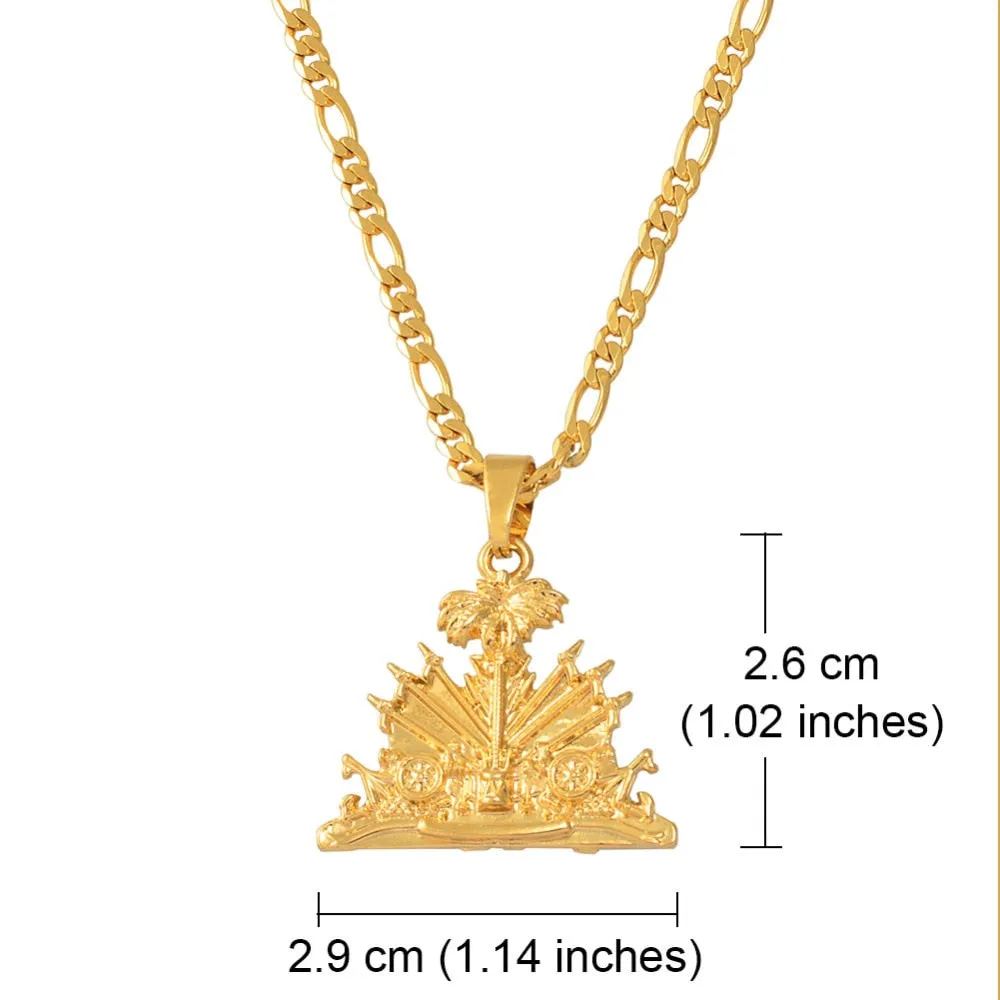 Haiti Pendant Necklace for Women/Girls/Men Ayiti Items Gold ColoR
