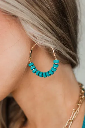 Happy Without You Beaded Earrings- Turquoise