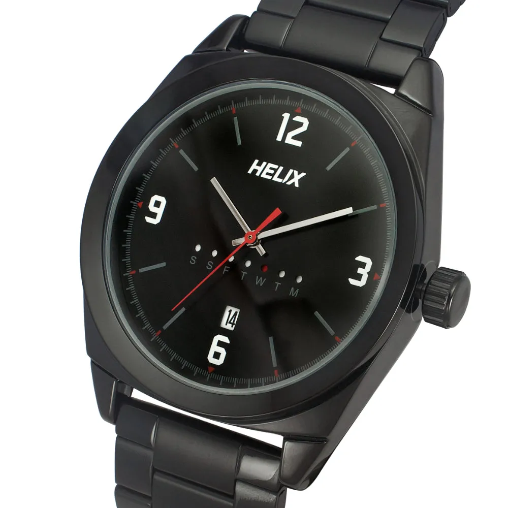 Helix By Timex Black Round Analog Stainless Steel Watch Men -TW044HG06