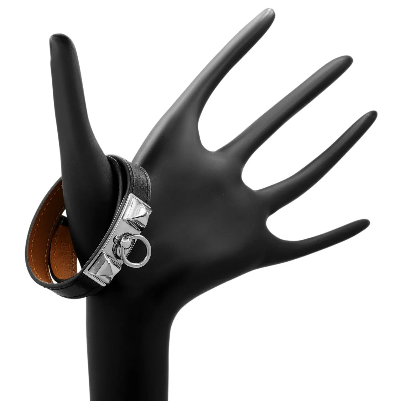 Hermes Black Chamonix Rivale Double Tour Bracelet