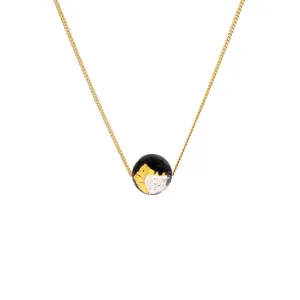 Holiday Black Murano Blessing Necklace in Gold-Filled