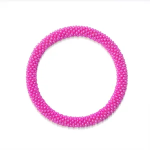 Hot Pink | Himalayan Glass Bead Bracelet