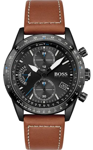 Hugo Boss Pilot Edition Brown Leather Men's Watch 1513851