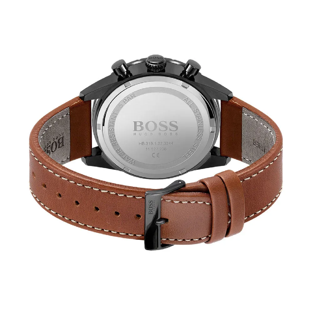 Hugo Boss Pilot Edition Brown Leather Men's Watch 1513851