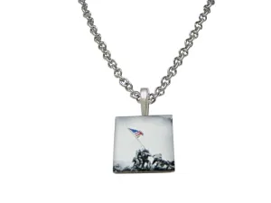 Iconic Flag Raising Pendant Necklace