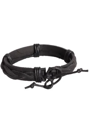 Infinity Knot Bracelet, Black Leather