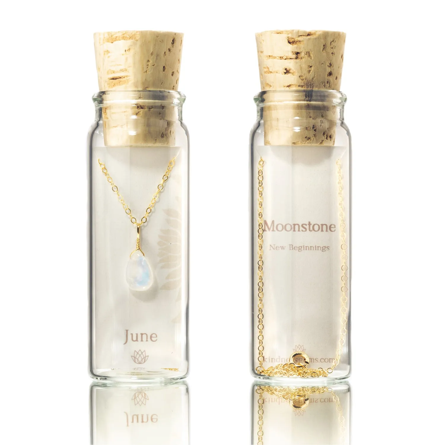 June Birthstone Necklace Bottle