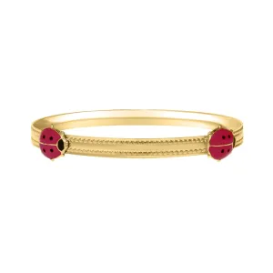 Kiddie Kraft 14K Yellow Gold Filled Ladybug Adjustable Bangle Bracelet