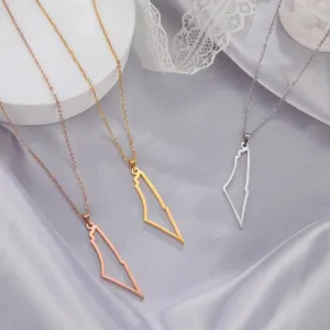 Kkjoy New Fashion Stainless Steel Necklace For Women Man Simple design Irregular Hollow Mountains Pendant Lover Jewelry Gifts