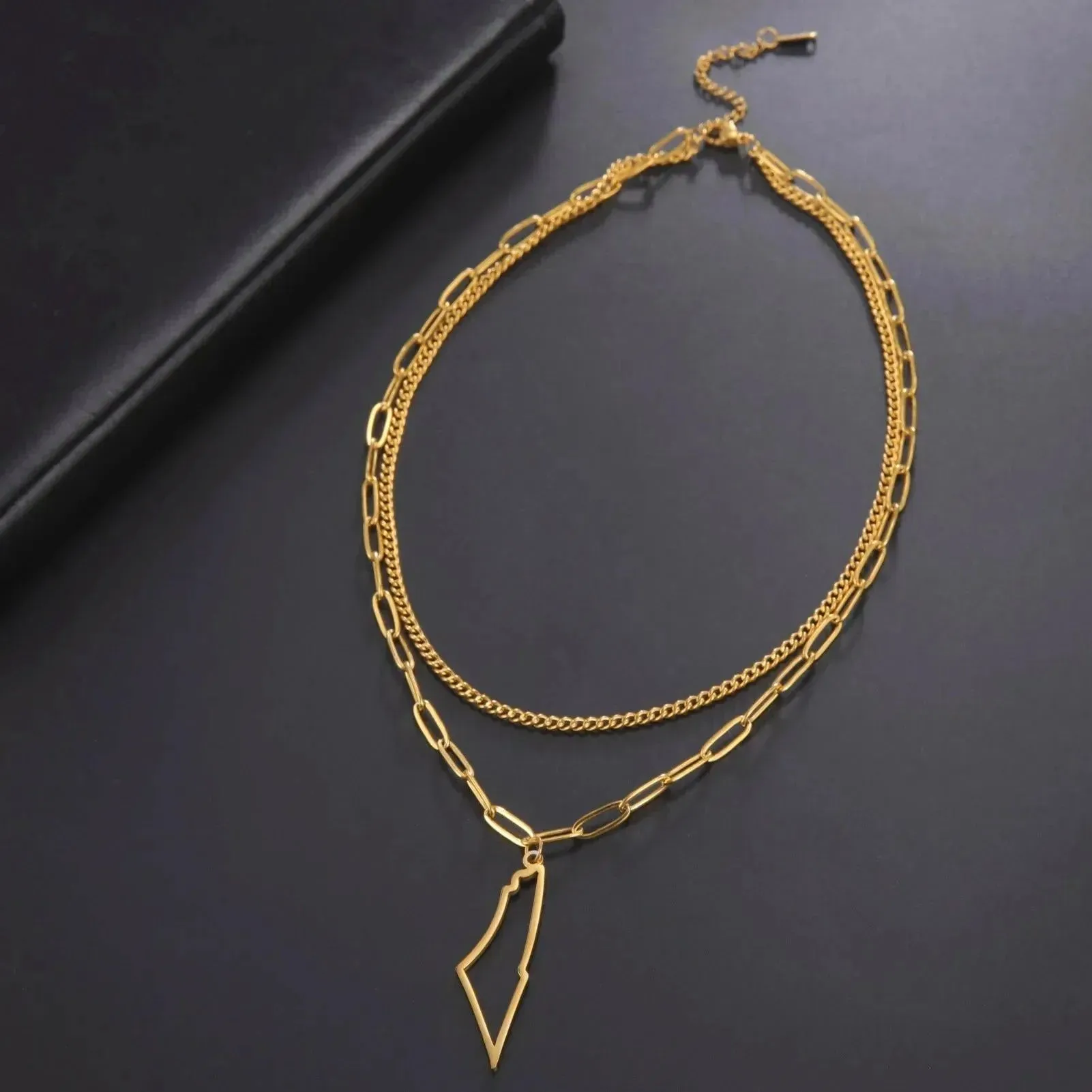 Kkjoy New Fashion Stainless Steel Necklace For Women Man Simple design Irregular Hollow Mountains Pendant Lover Jewelry Gifts