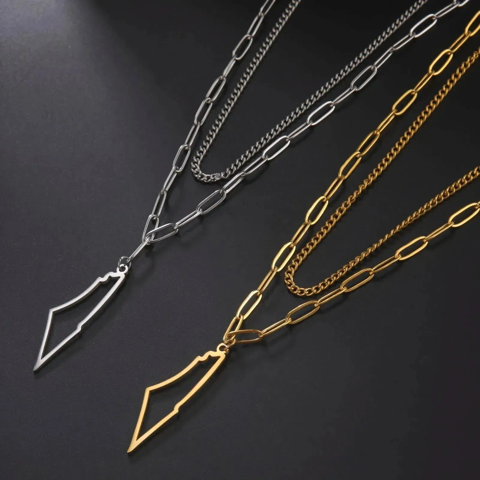 Kkjoy New Fashion Stainless Steel Necklace For Women Man Simple design Irregular Hollow Mountains Pendant Lover Jewelry Gifts