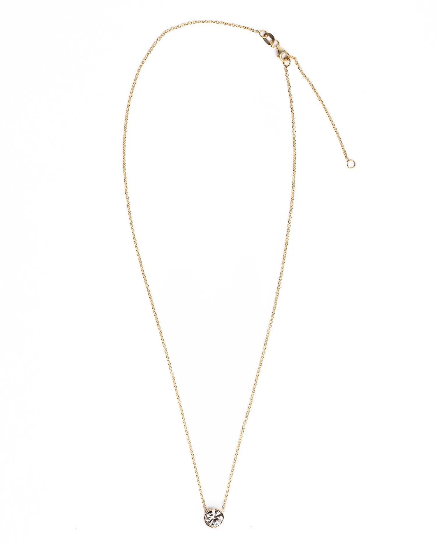 Lab Grown Small Gold Bezel Necklace