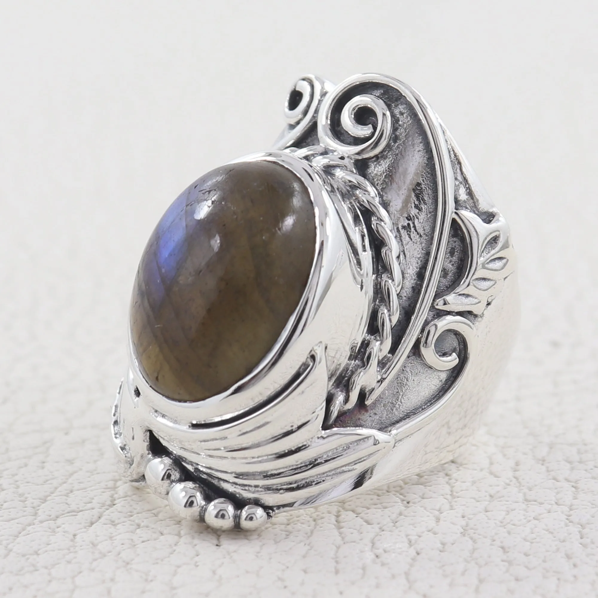 Labradorite Silver Rings
