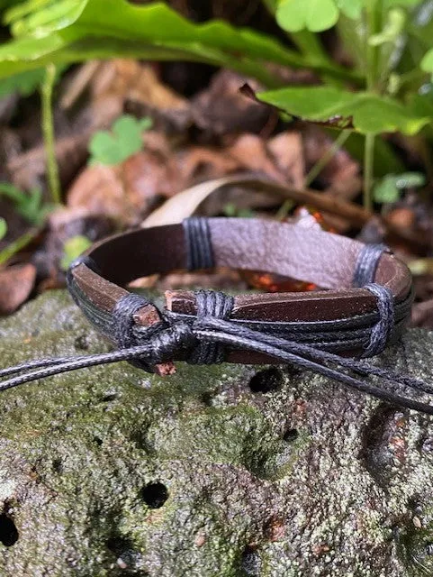 Leather Amber Men's Bracelet