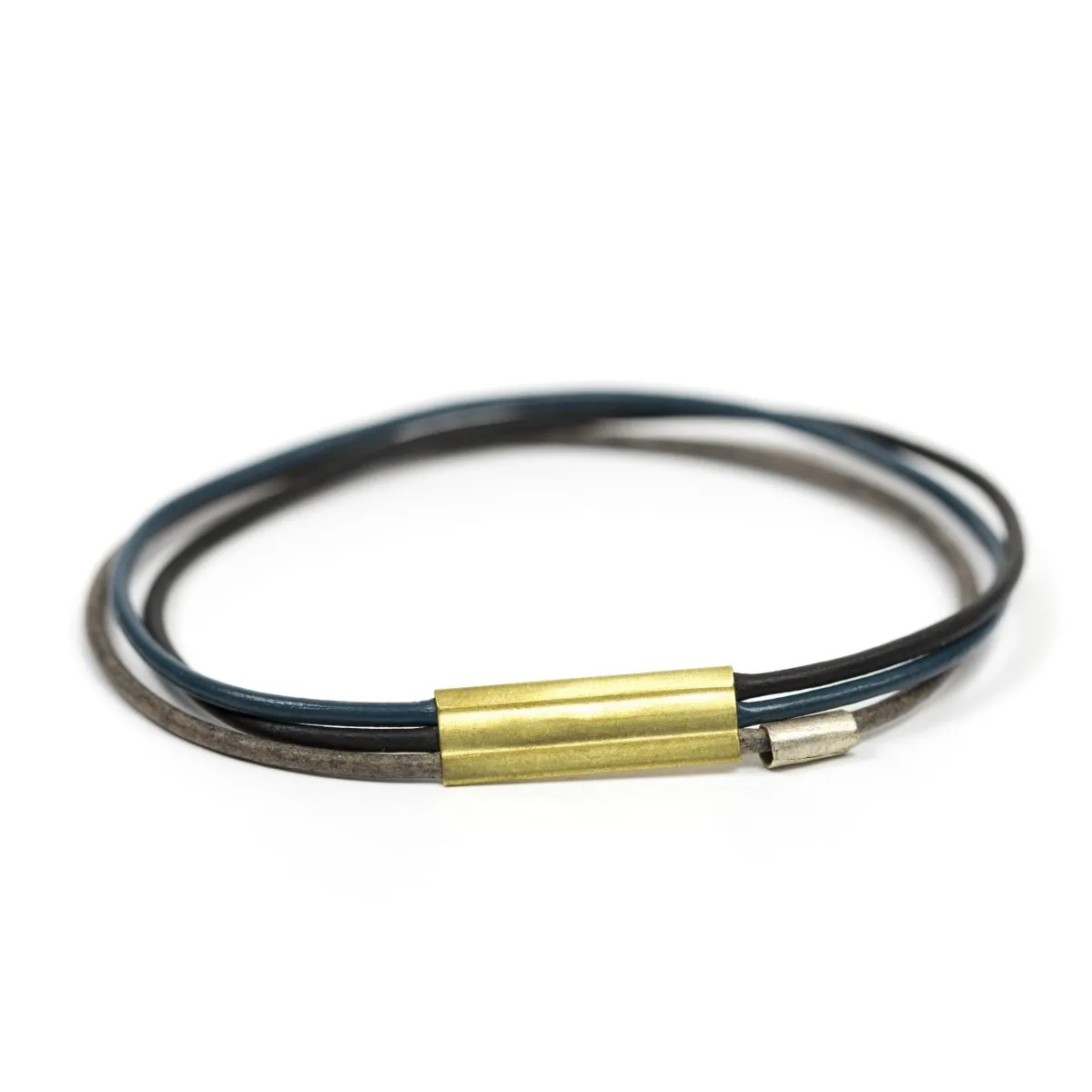 Leather bangle bracelet