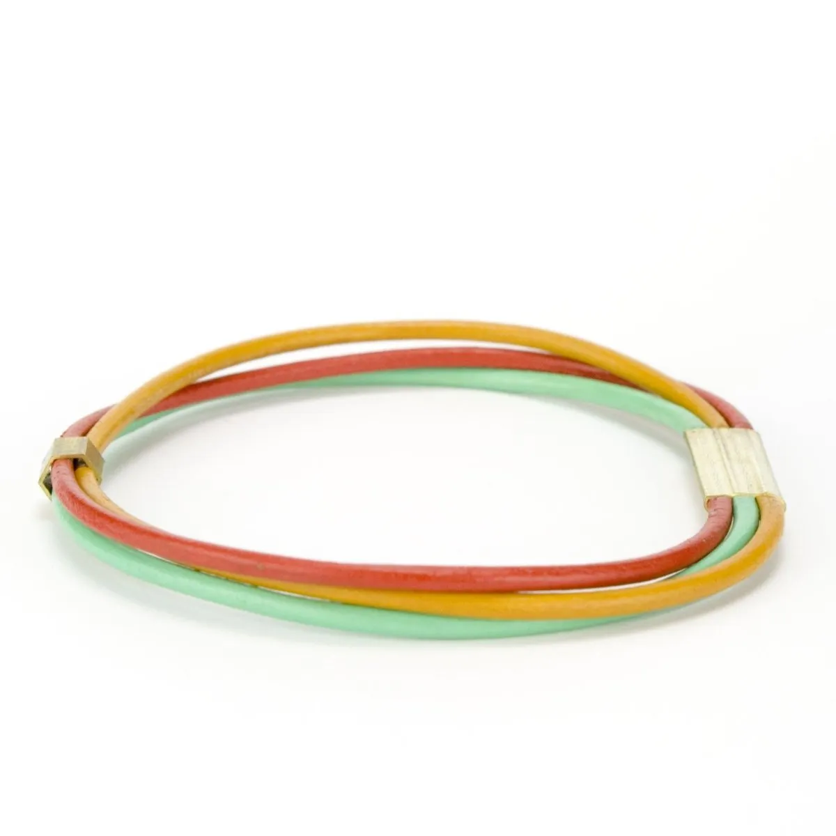 Leather bangle bracelet