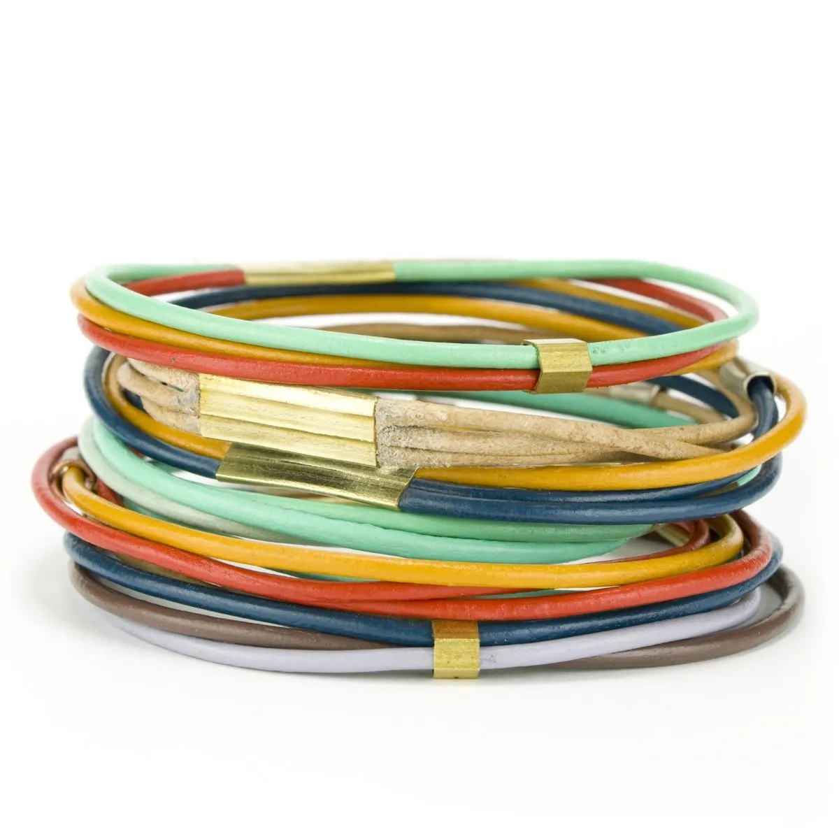 Leather bangle bracelet