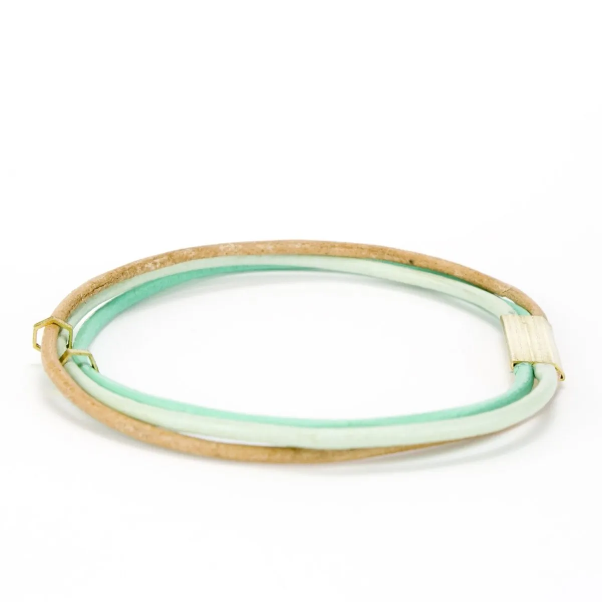 Leather bangle bracelet