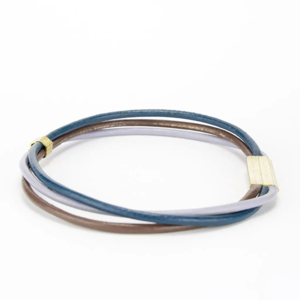 Leather bangle bracelet
