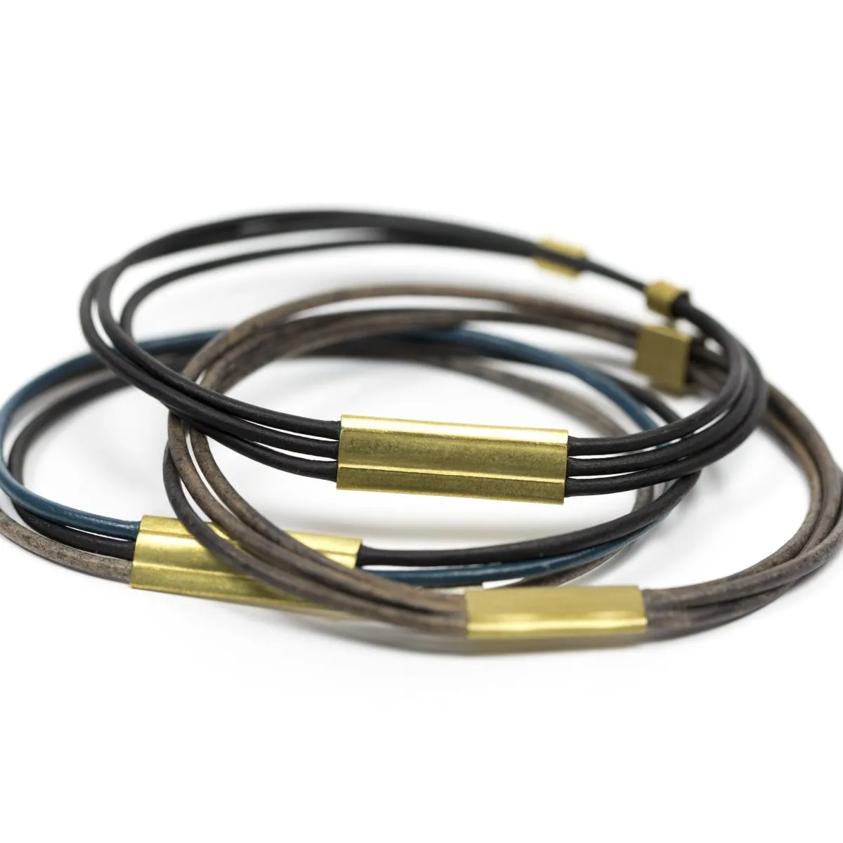Leather bangle bracelet