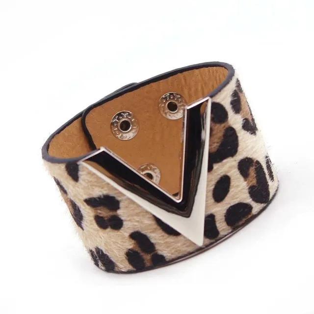 Leather Punk Style European Fashion Bracelets for Women