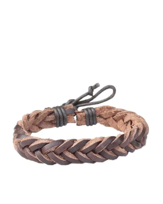 LEDER-Schmuck Mens Armbands Leather bracelet -Brown
