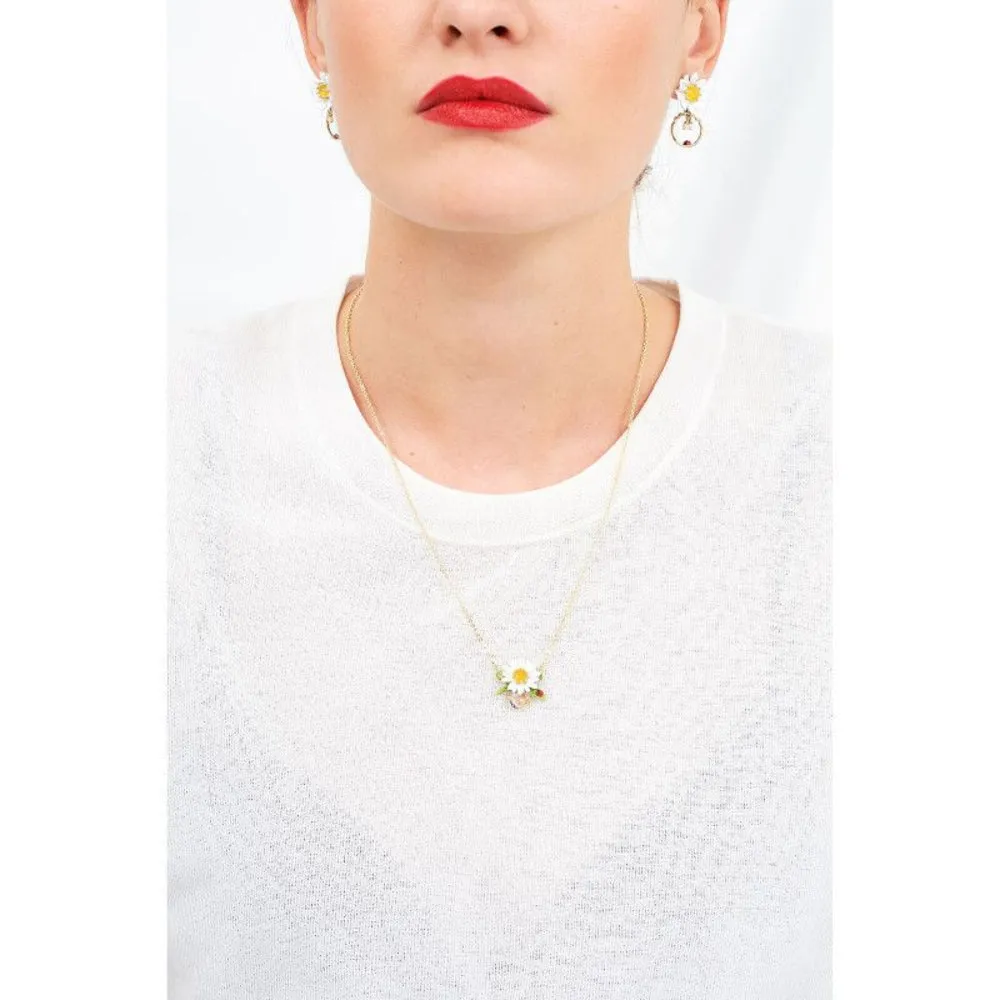 Les Nereides Daisy On Faceted Crystal Necklace