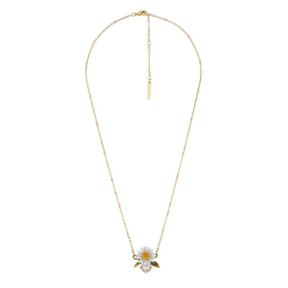 Les Nereides Daisy On Faceted Crystal Necklace