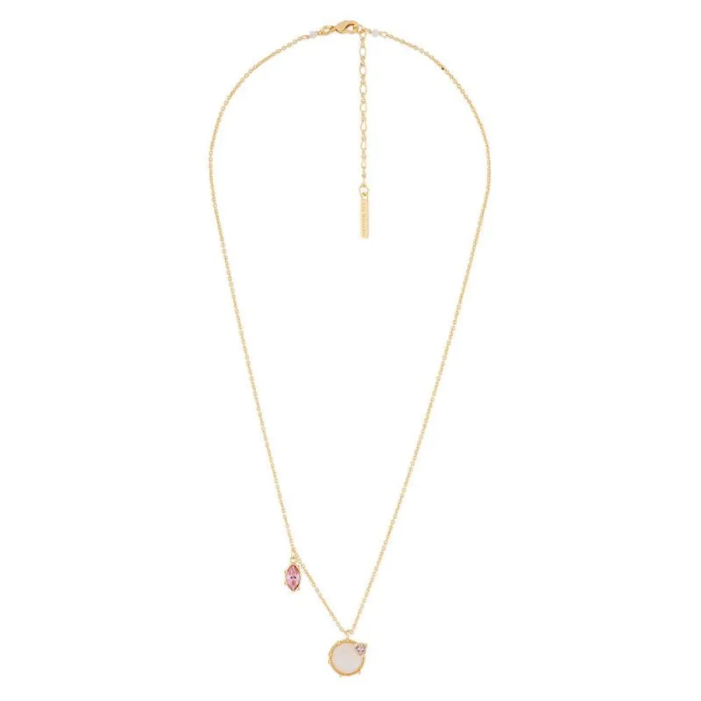 Les Nereides,Quartz And Asymetrical Rhinestones Thin Necklace,One Size